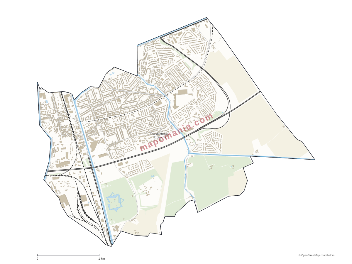 Carte de Coudekerque-Branche à personnaliser