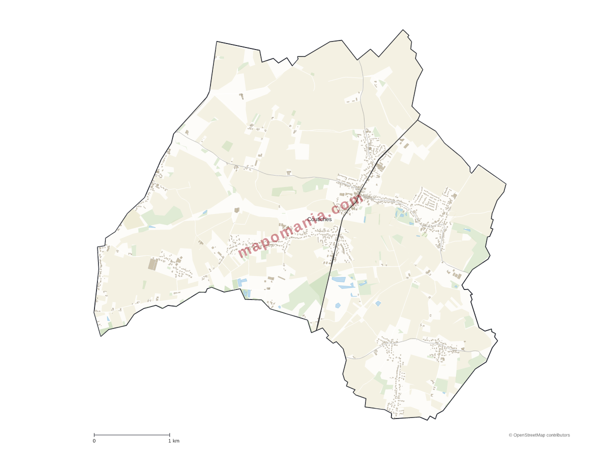 Carte de Coutiches à personnaliser