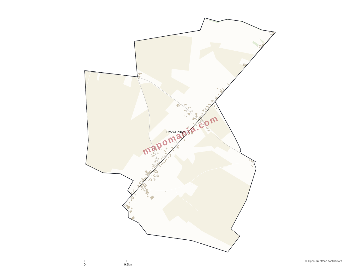 Carte de Croix-Caluyau à personnaliser