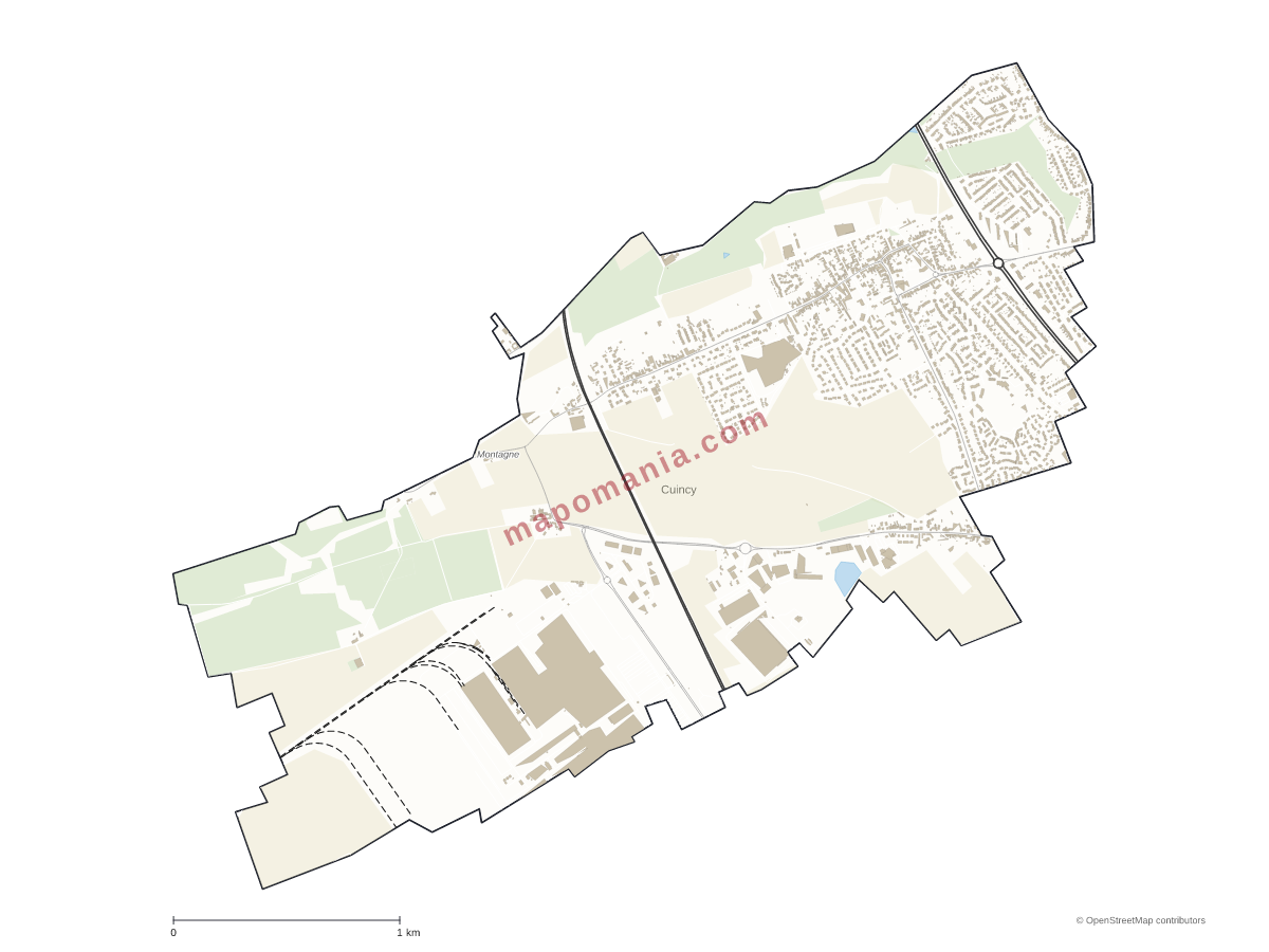 Carte de Cuincy à personnaliser