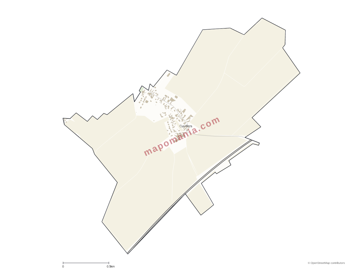 Carte de Cuvillers à personnaliser
