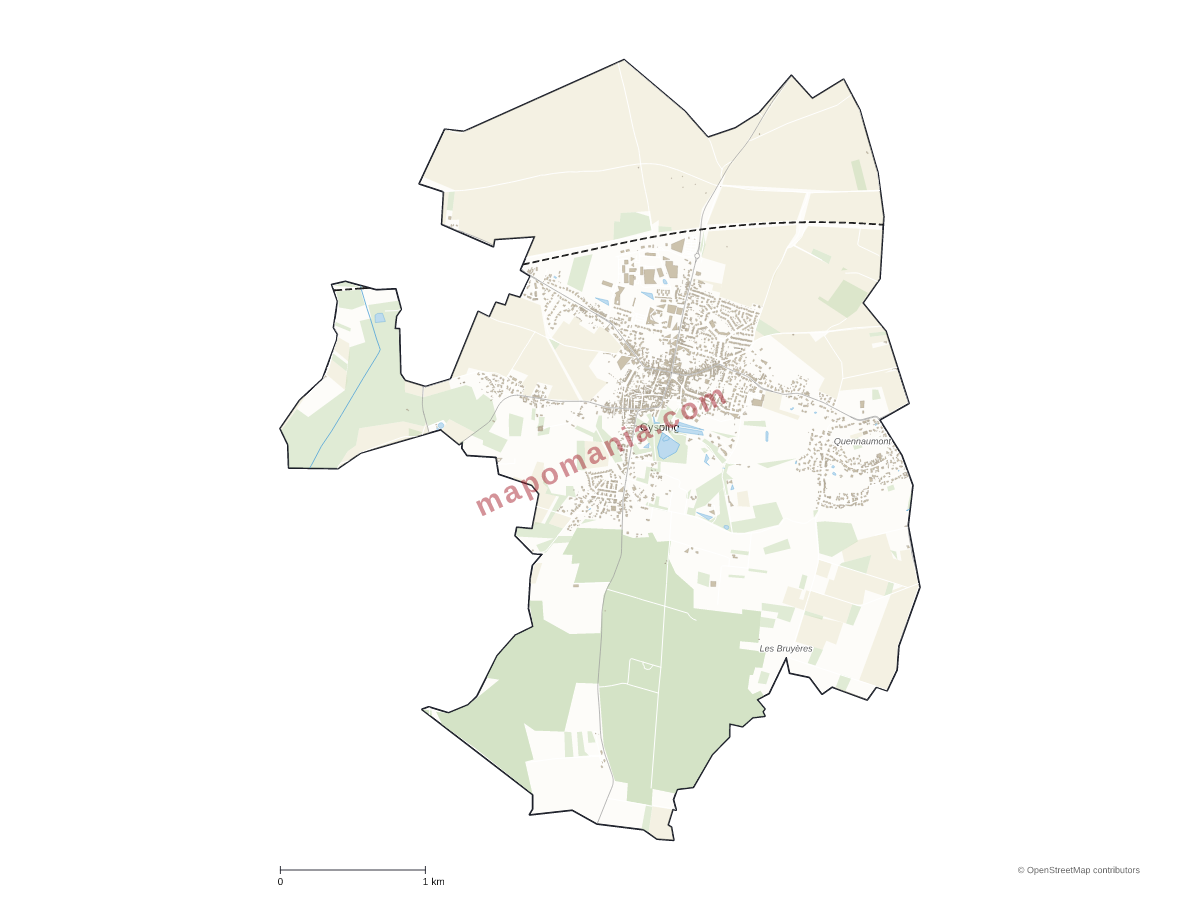 Carte de Cysoing à personnaliser