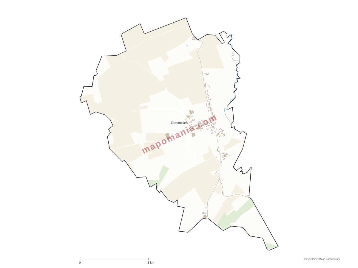 Carte de Damousies à personnaliser
