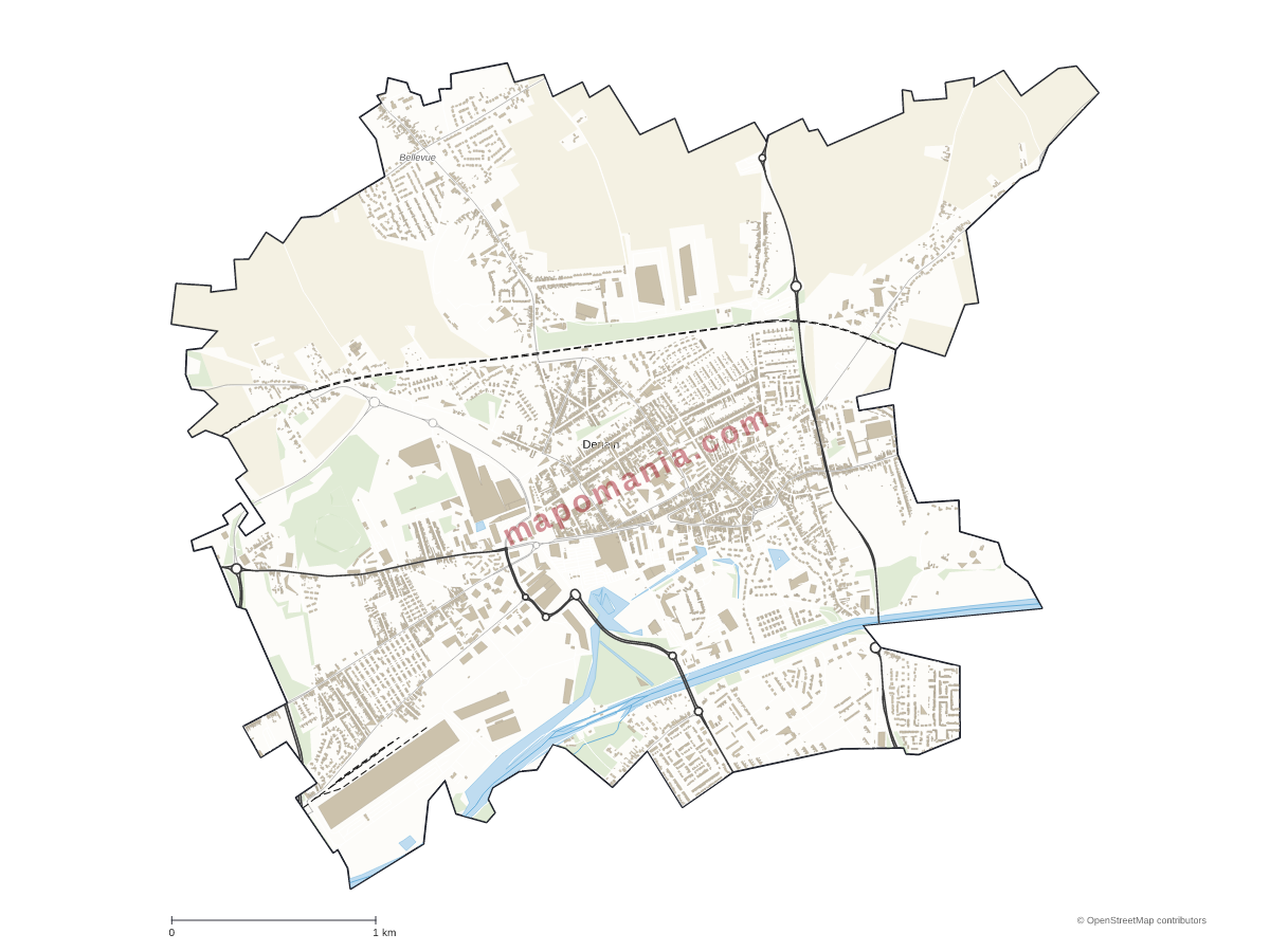Carte de Denain à personnaliser