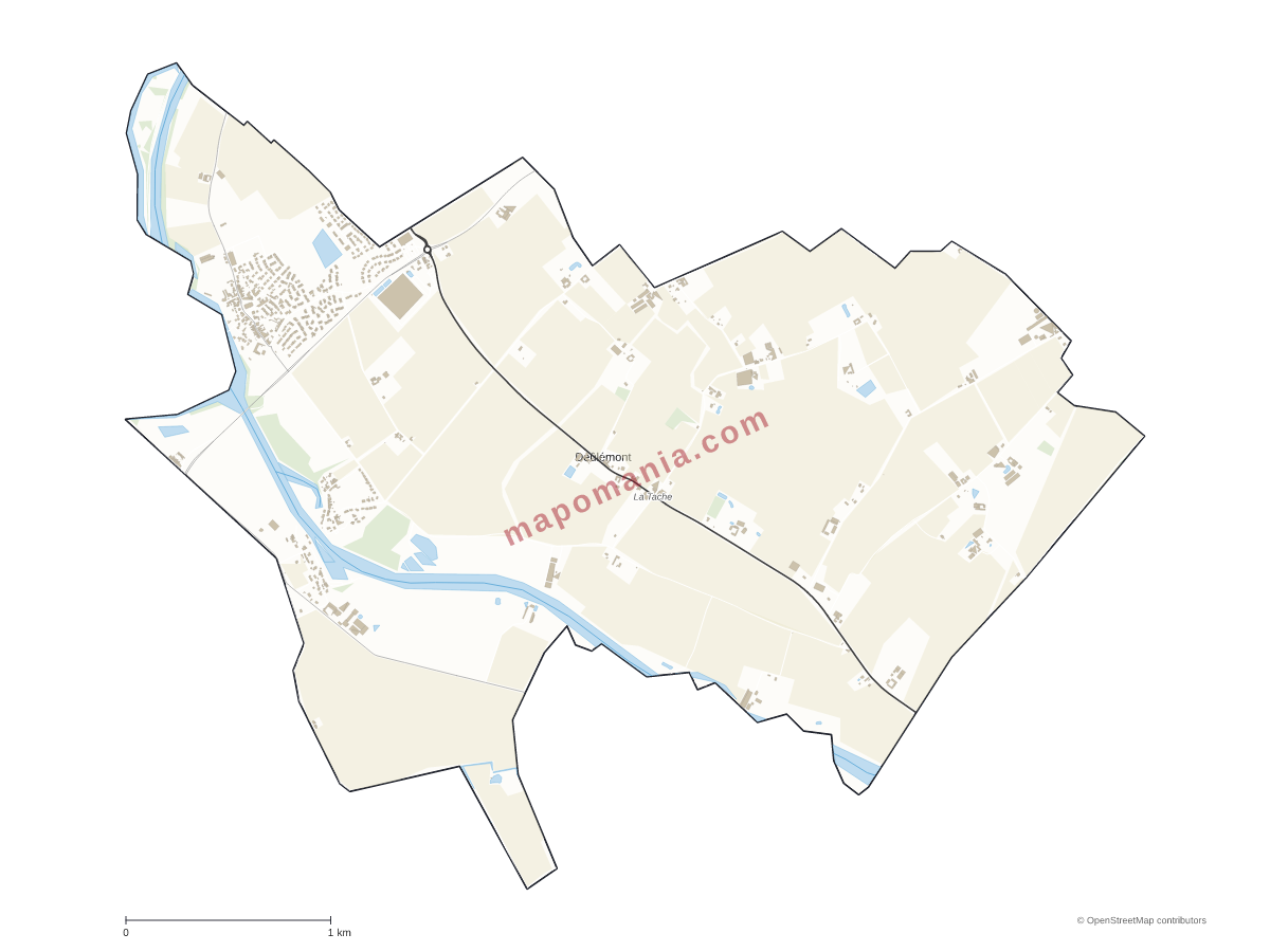 Carte de Deûlémont à personnaliser