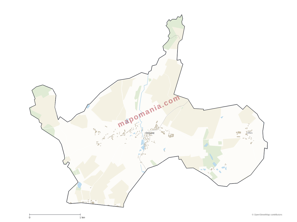 Carte de Dimont à personnaliser