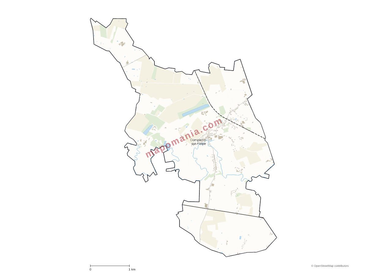 Carte de Dompierre-sur-Helpe à personnaliser