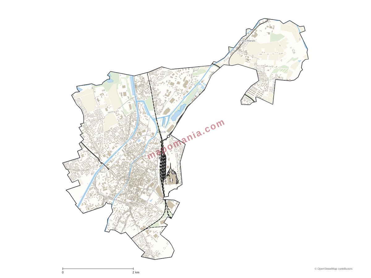 Carte de Douai à personnaliser