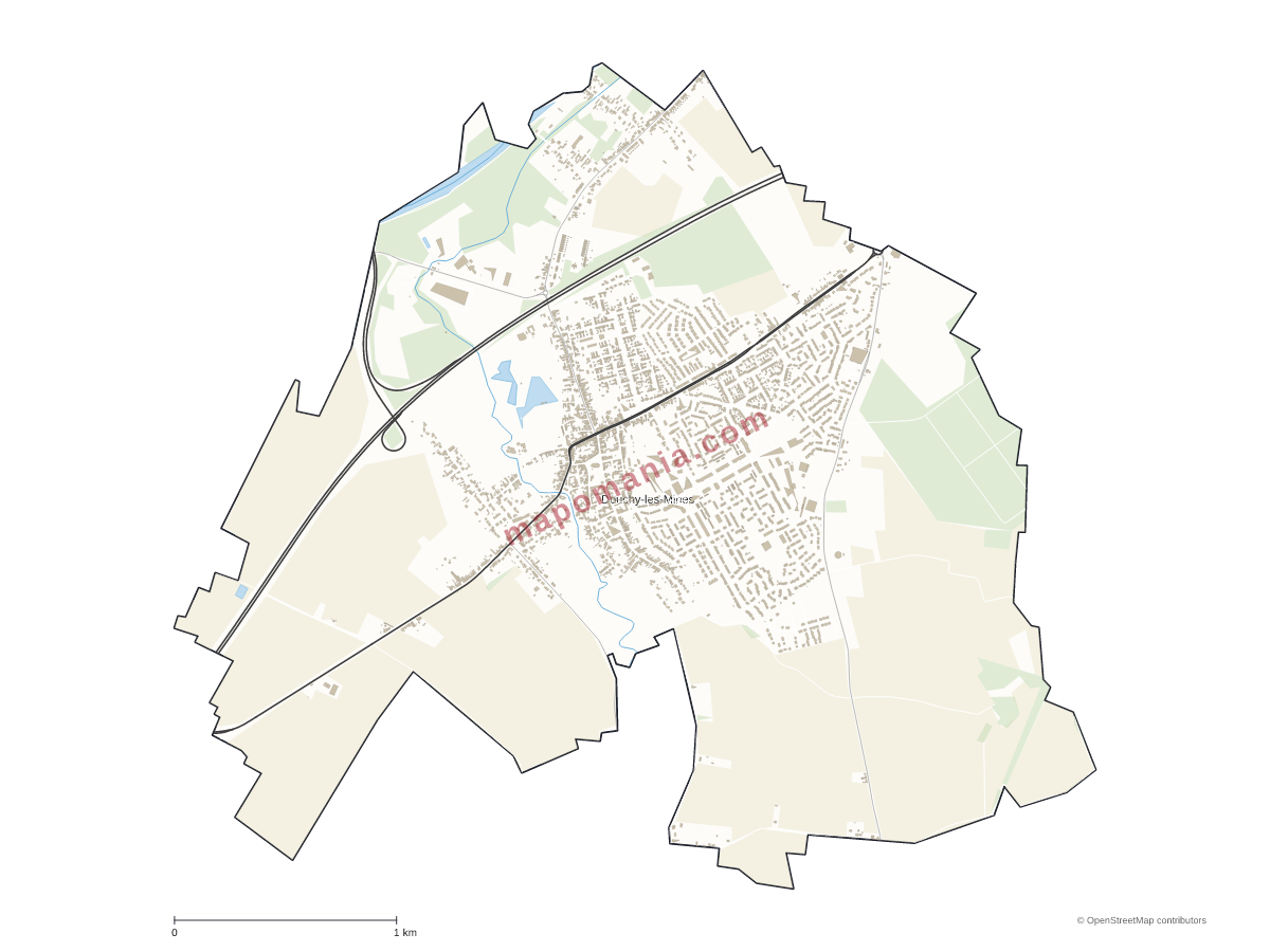 Carte de Douchy-les-Mines à personnaliser