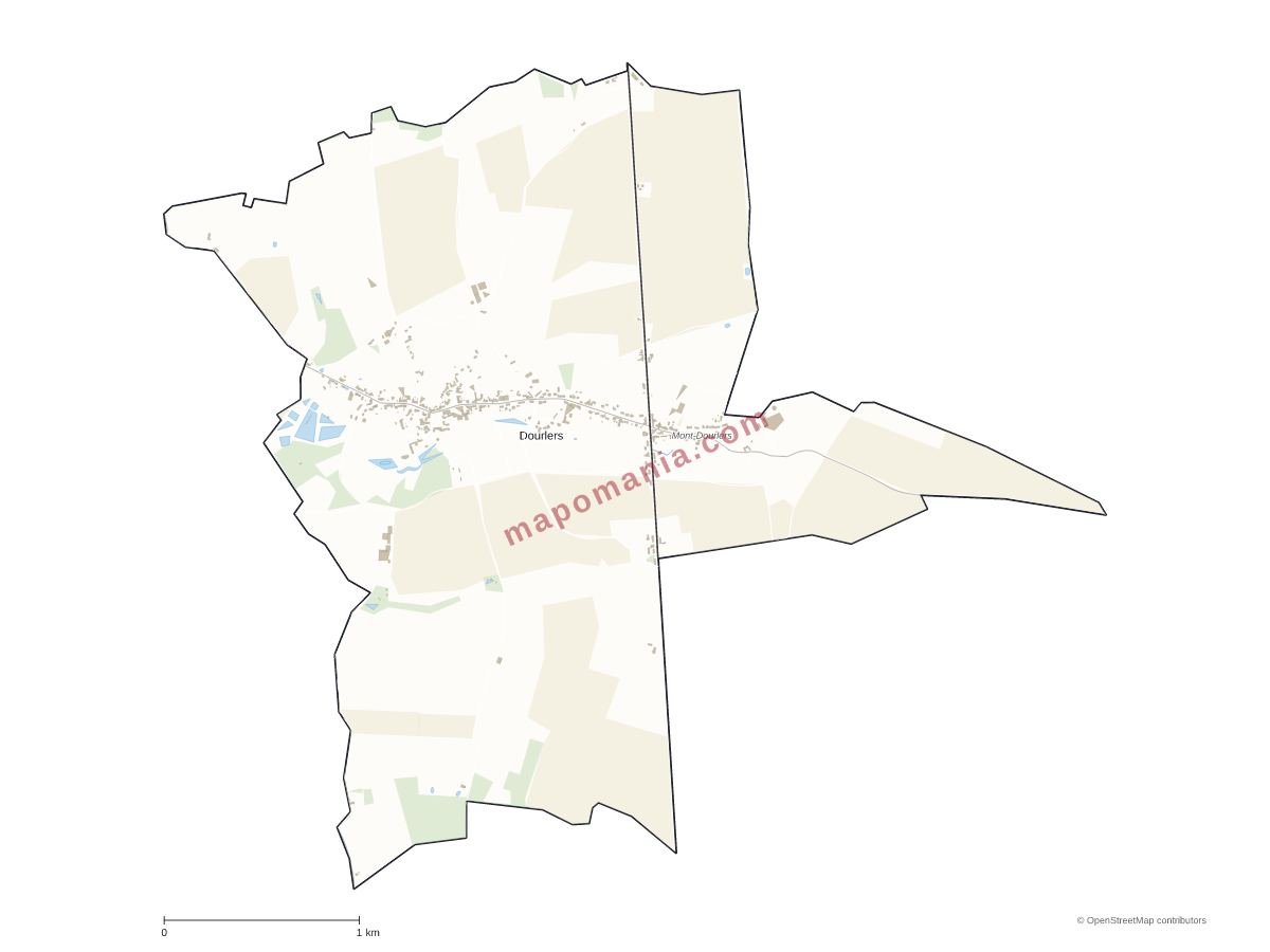 Carte de Dourlers à personnaliser