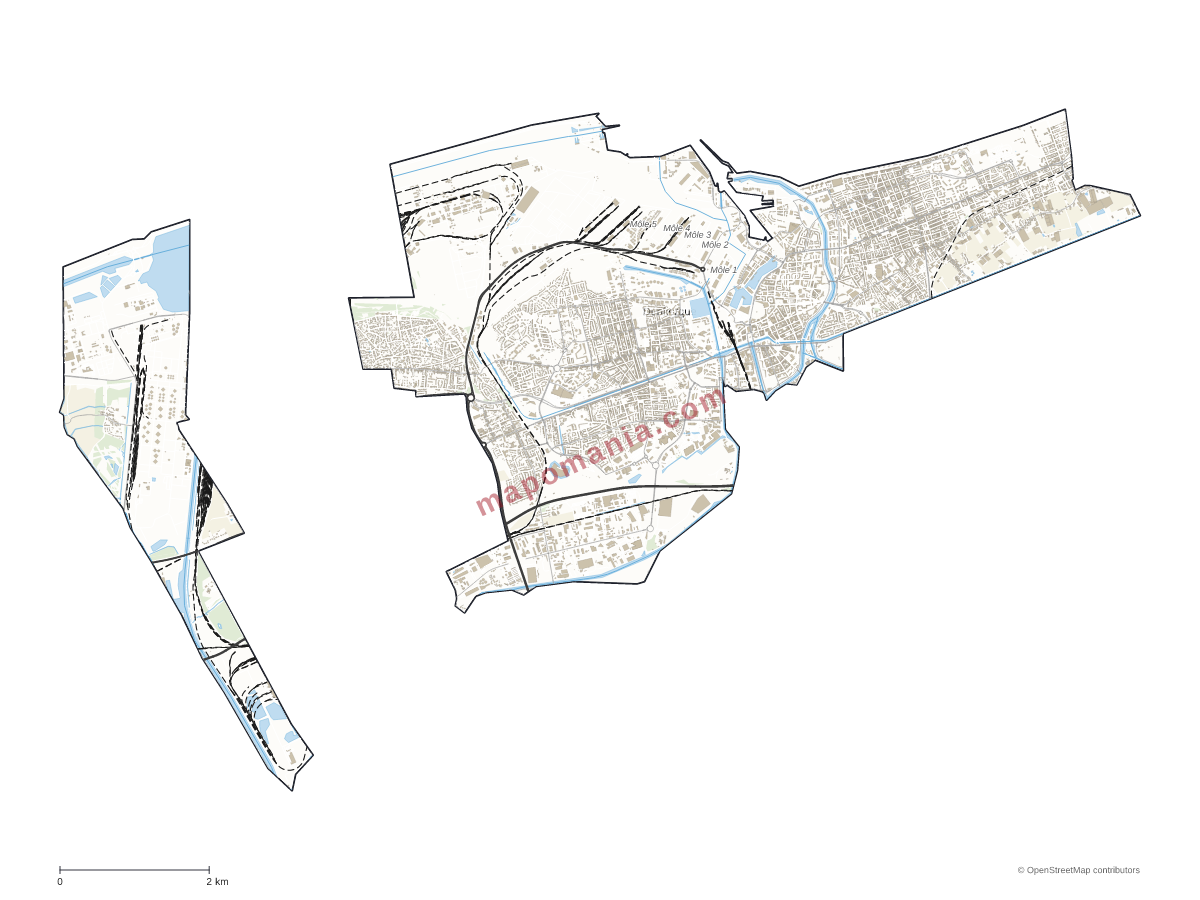 Carte de Dunkerque à personnaliser