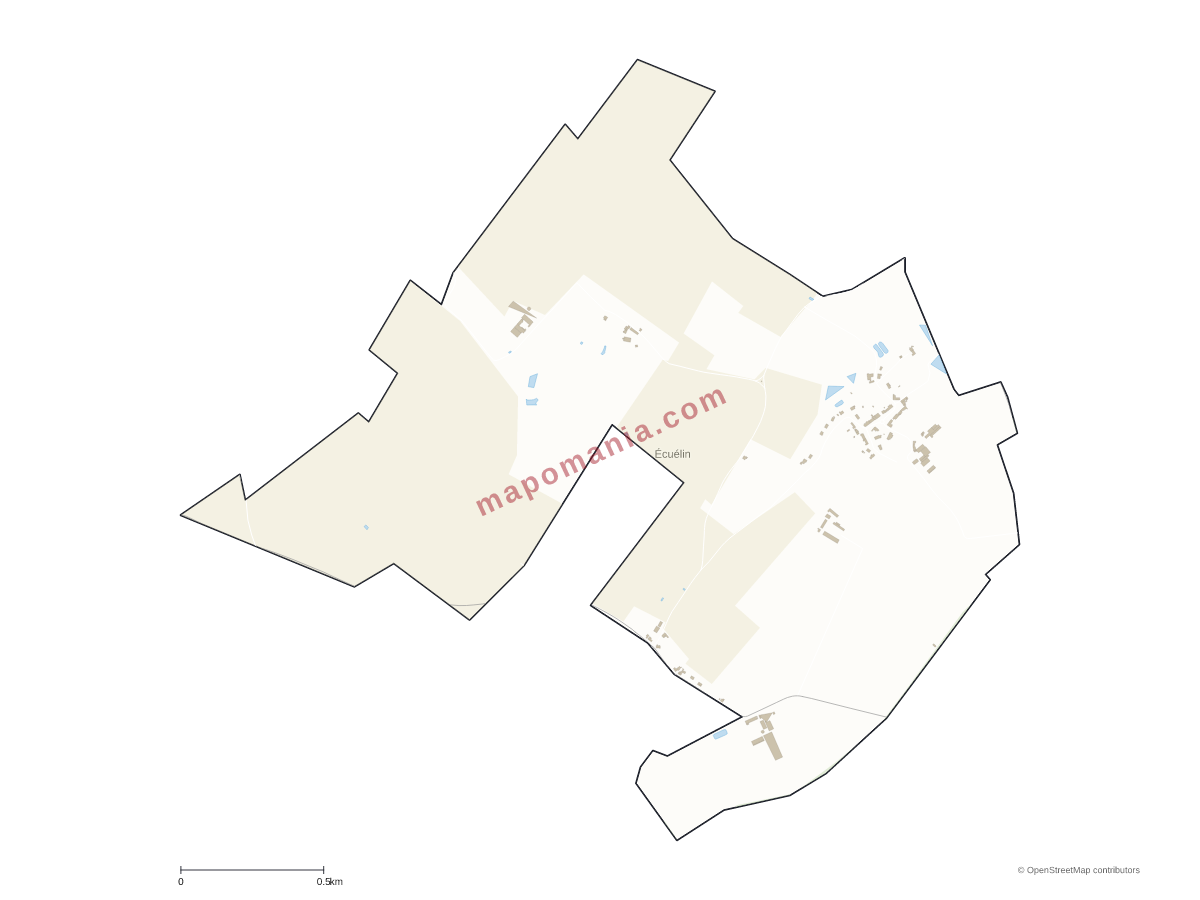 Carte de Écuélin à personnaliser