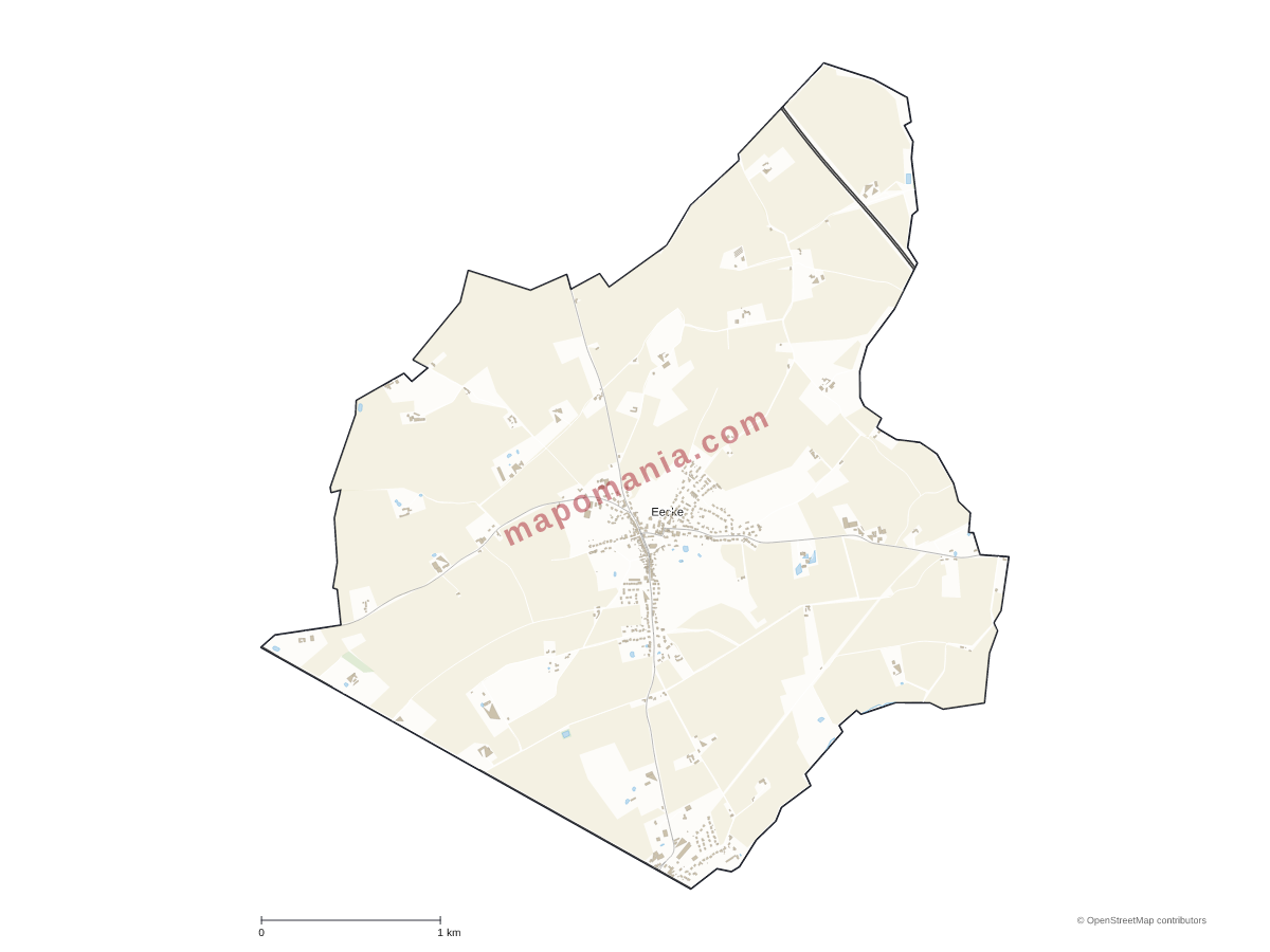 Carte de Eecke à personnaliser