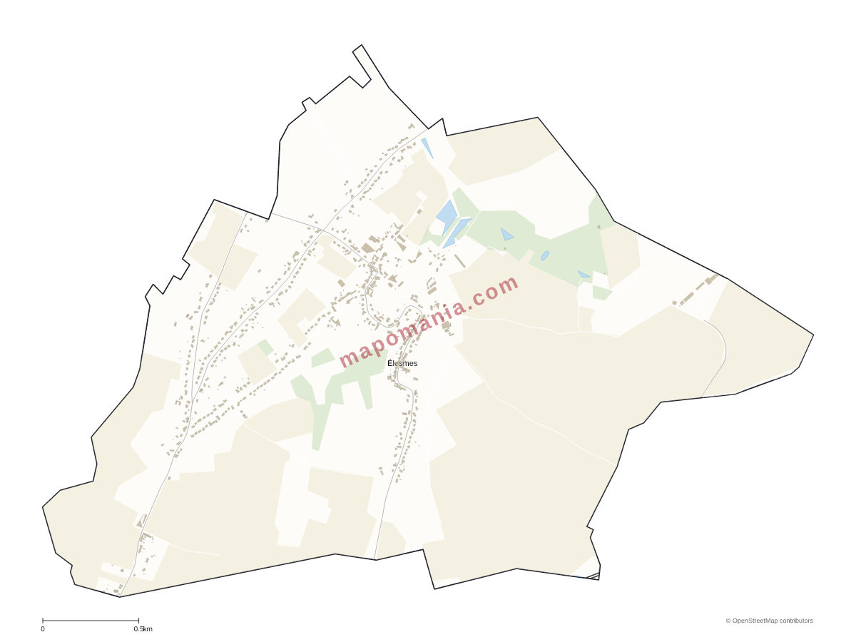 Carte de Élesmes à personnaliser