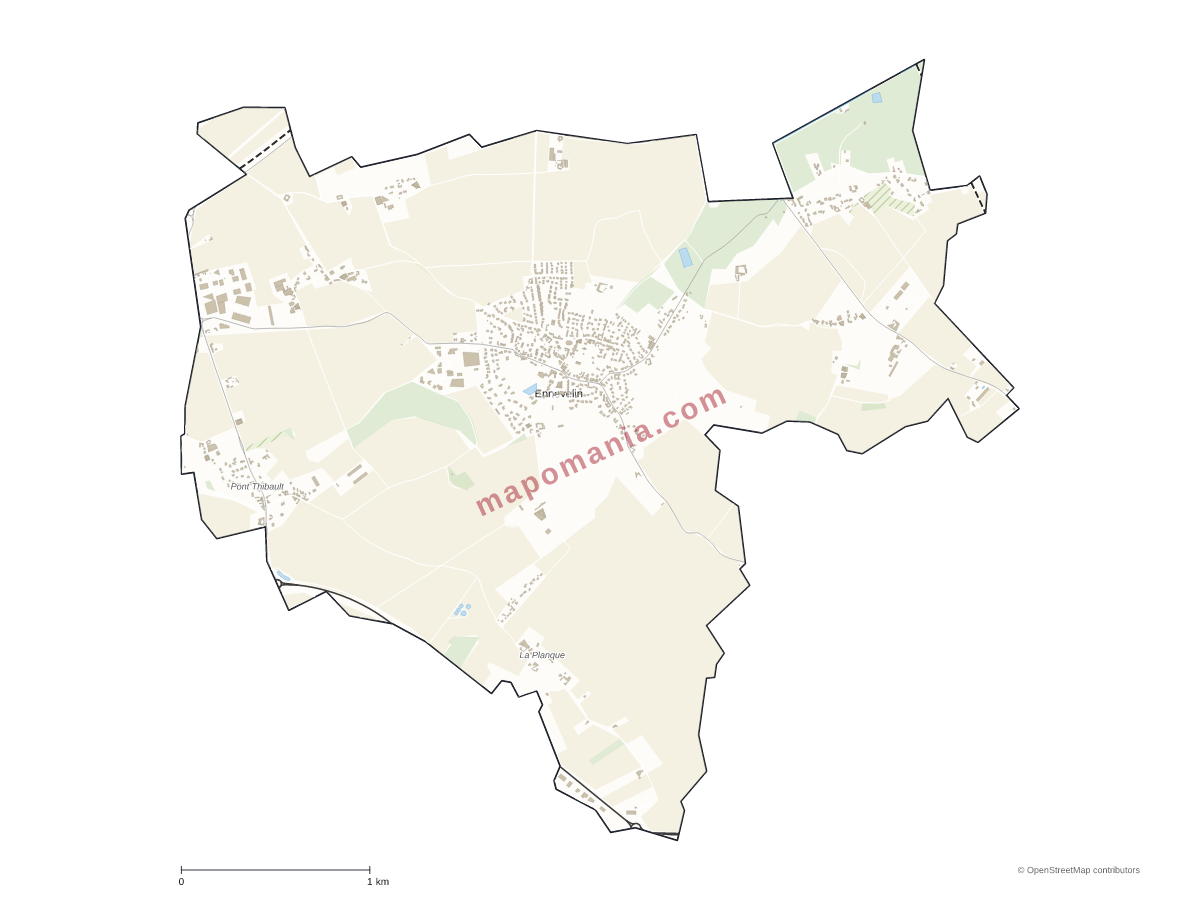 Carte de Ennevelin à personnaliser