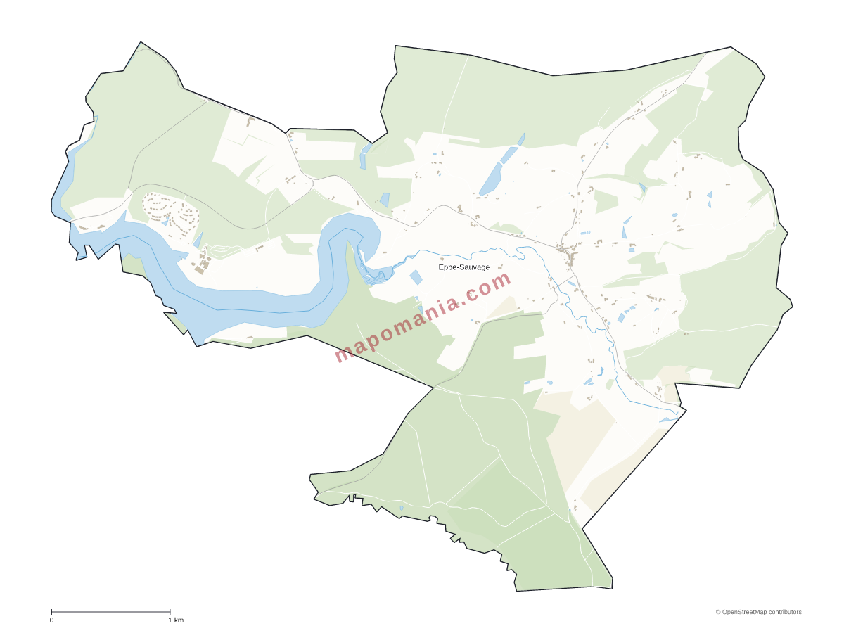 Carte de Eppe-Sauvage à personnaliser