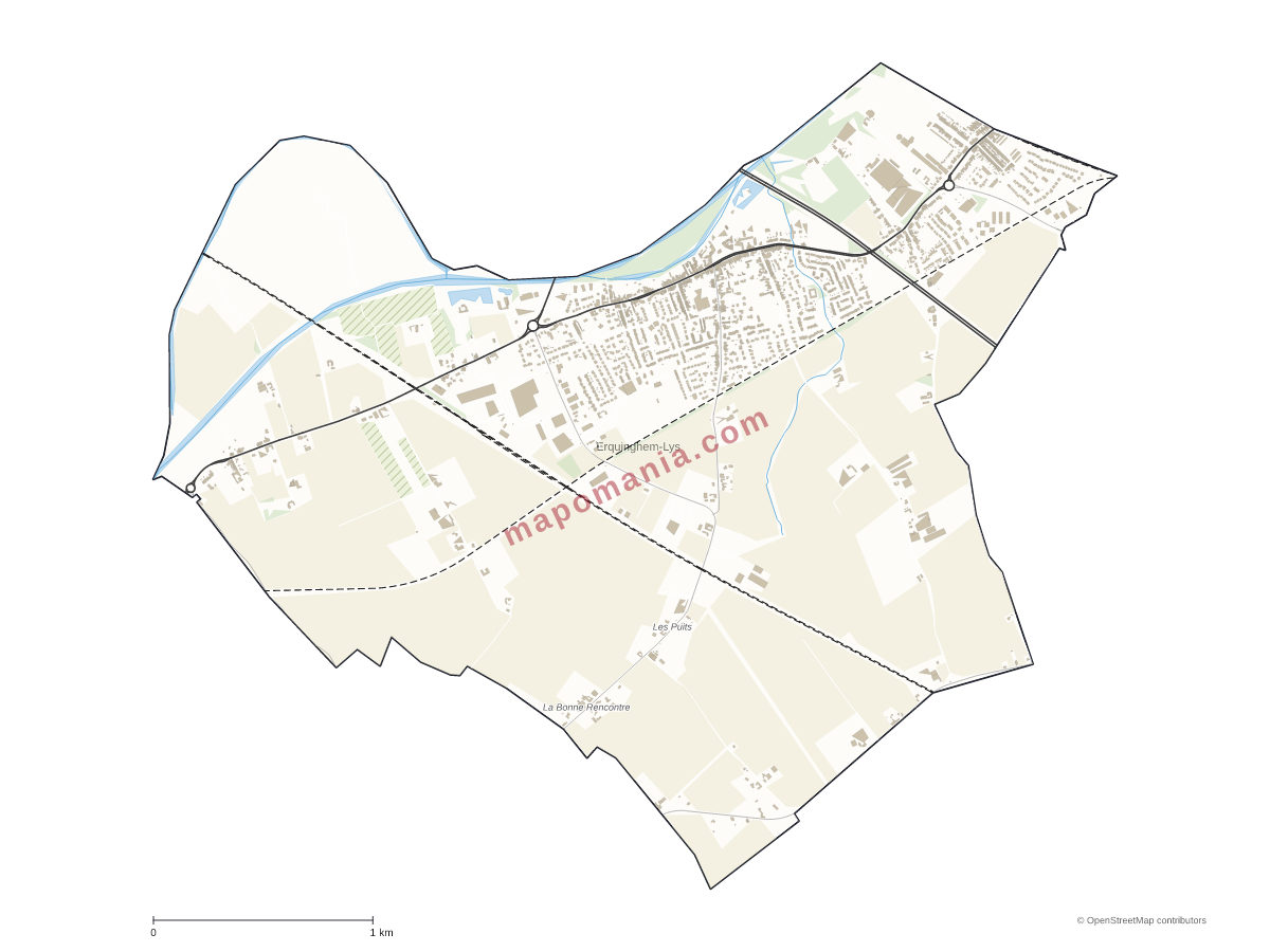 Carte de Erquinghem-Lys à personnaliser