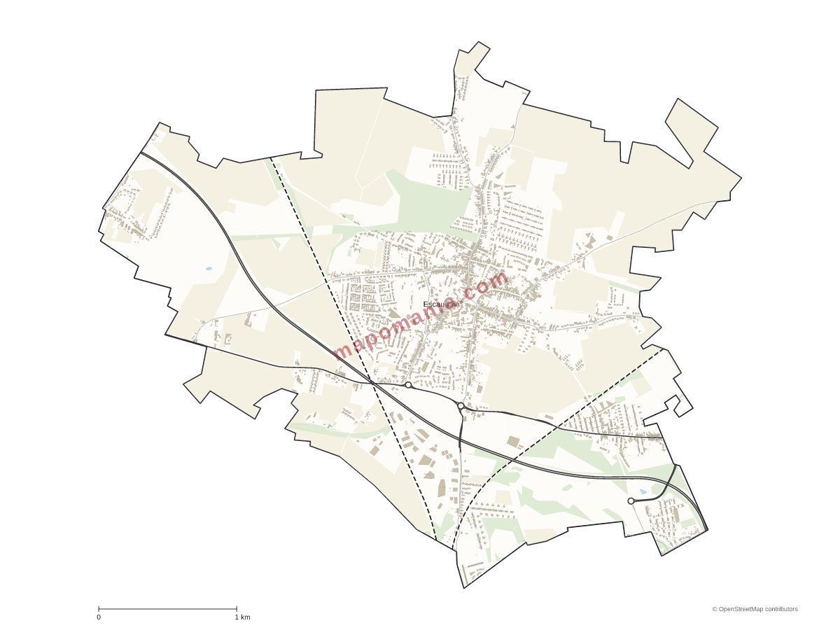 Carte de Escaudain à personnaliser