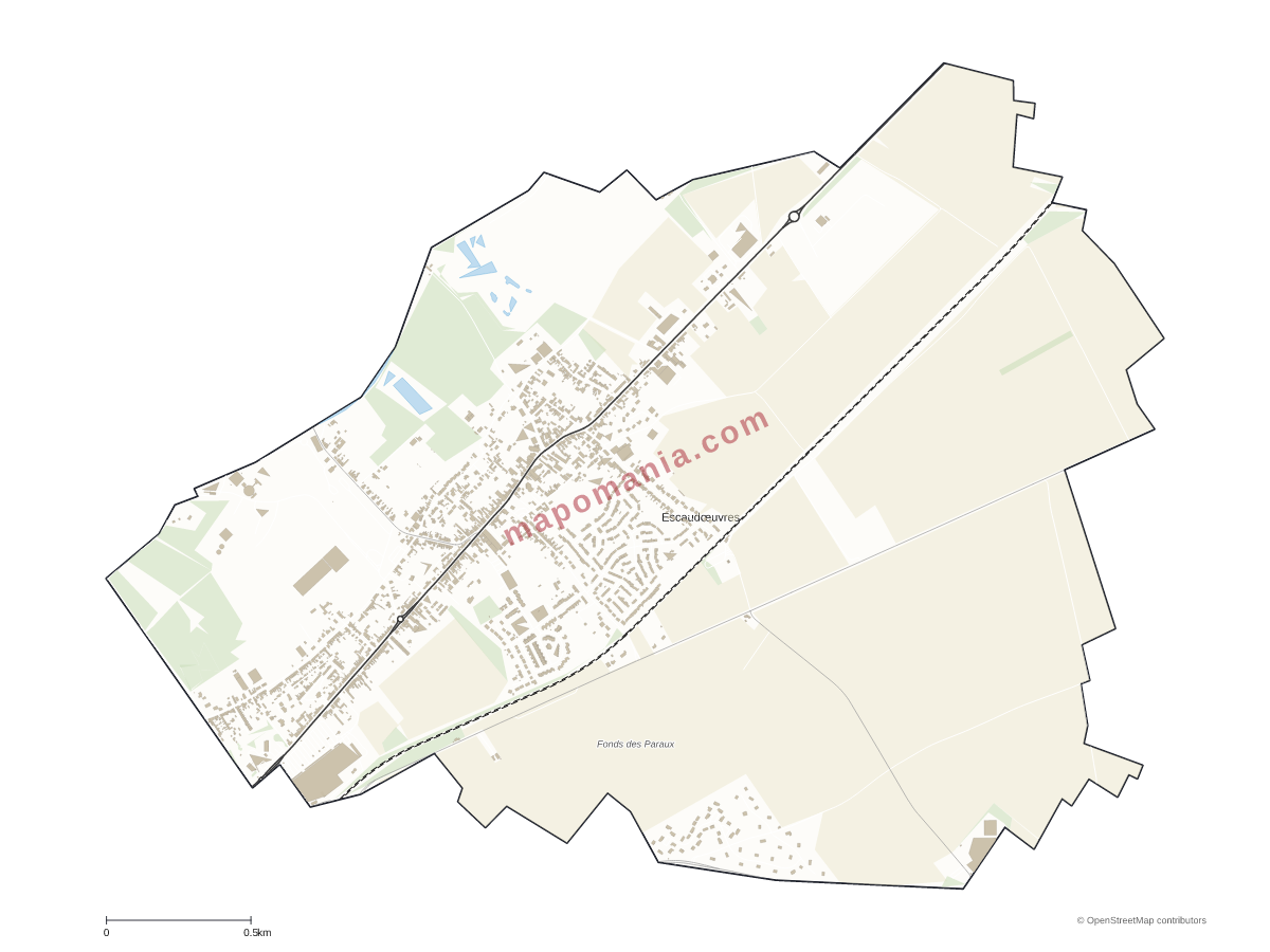 Carte de Escaudœuvres à personnaliser