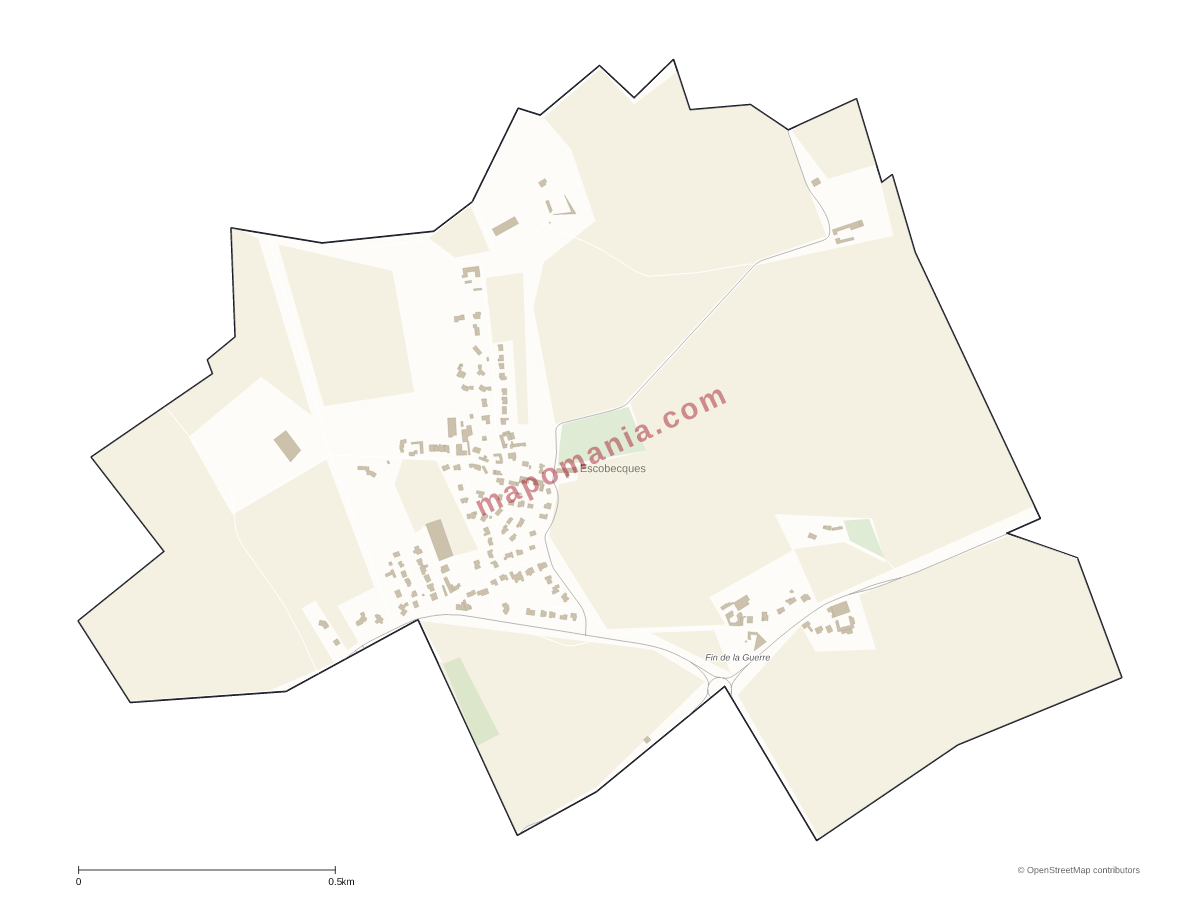 Carte de Escobecques à personnaliser