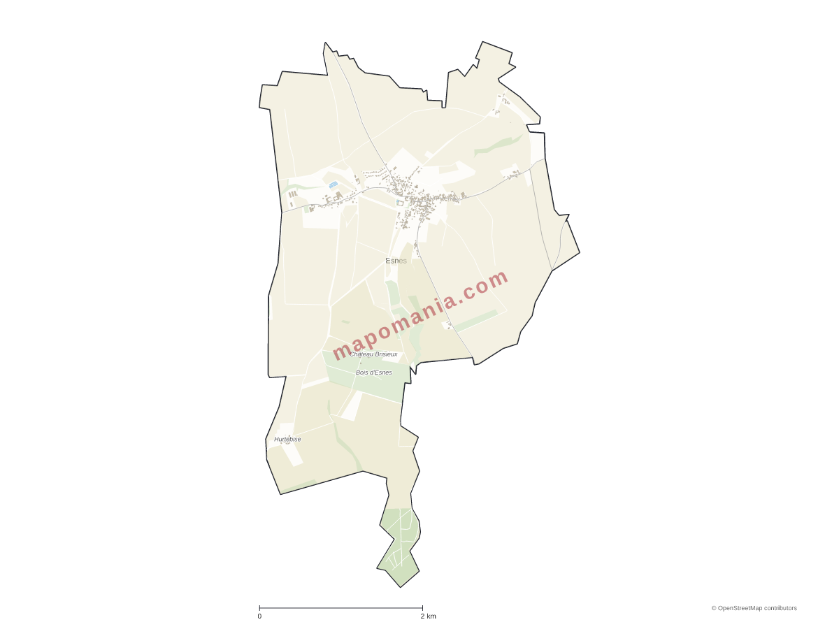 Carte de Esnes à personnaliser