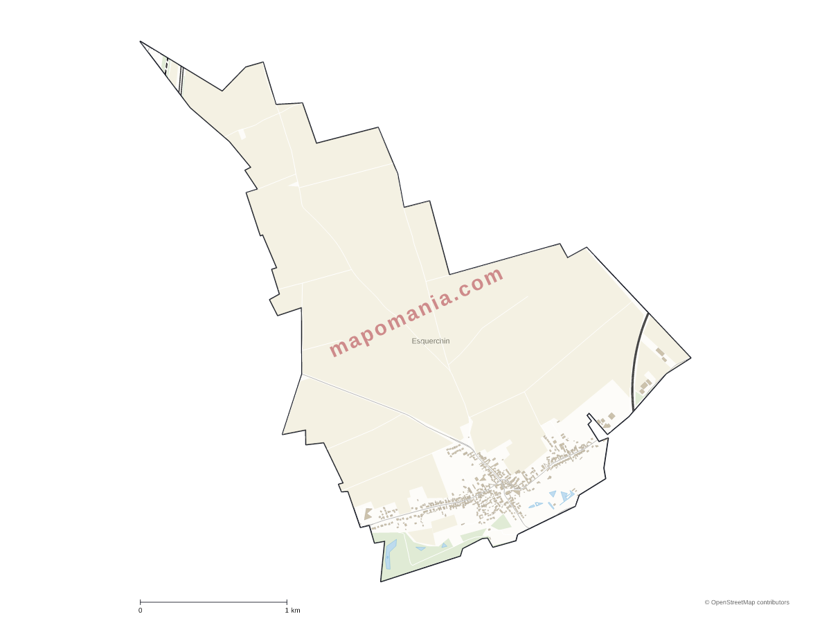 Carte de Esquerchin à personnaliser