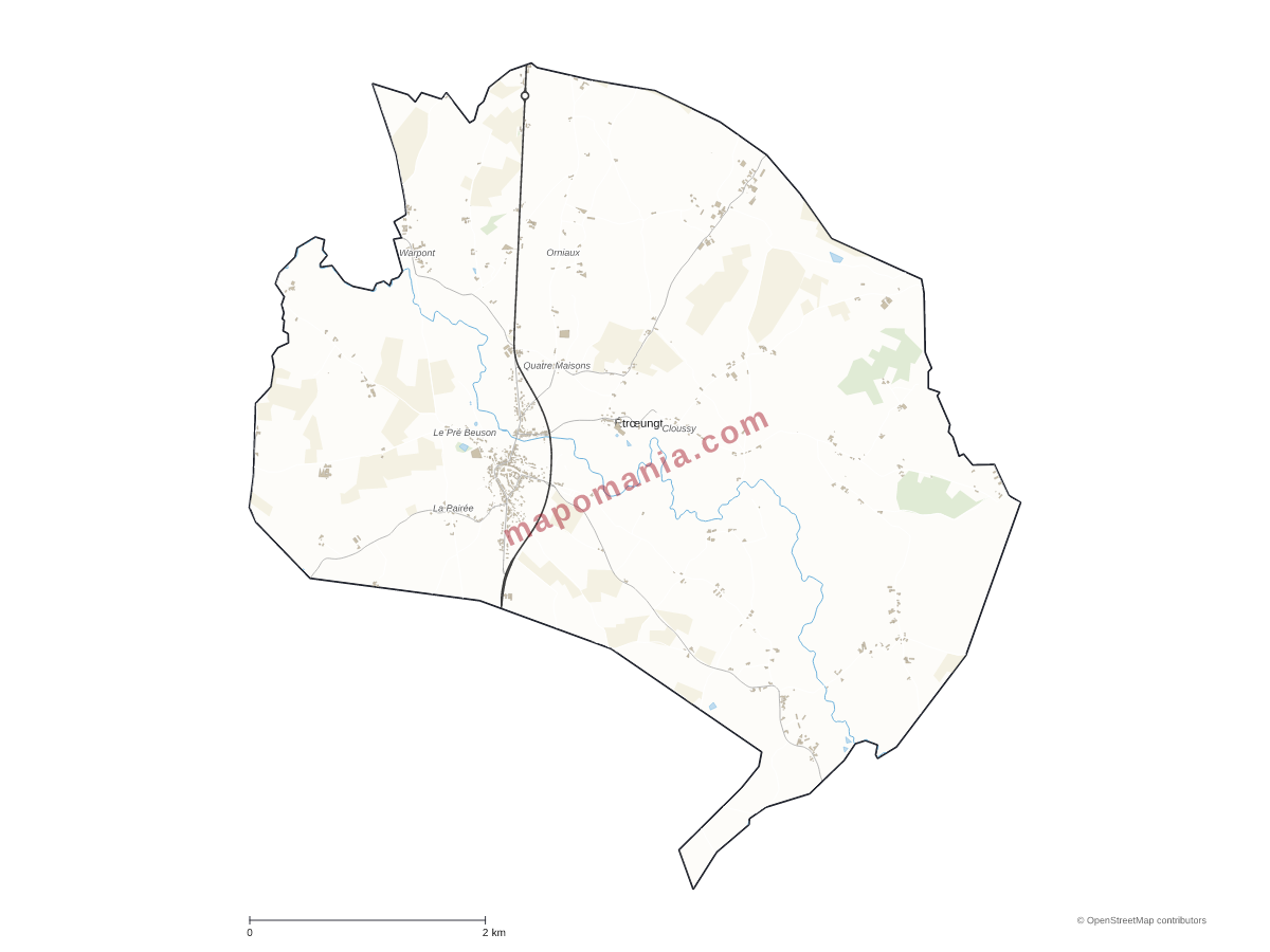 Carte de Étrœungt à personnaliser