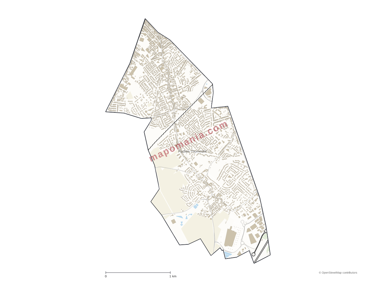 Carte de Faches-Thumesnil à personnaliser