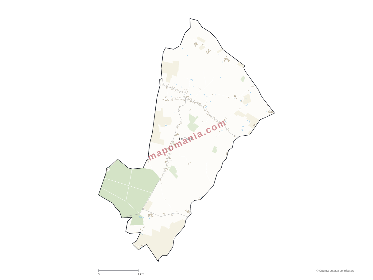 Carte de Le Favril à personnaliser