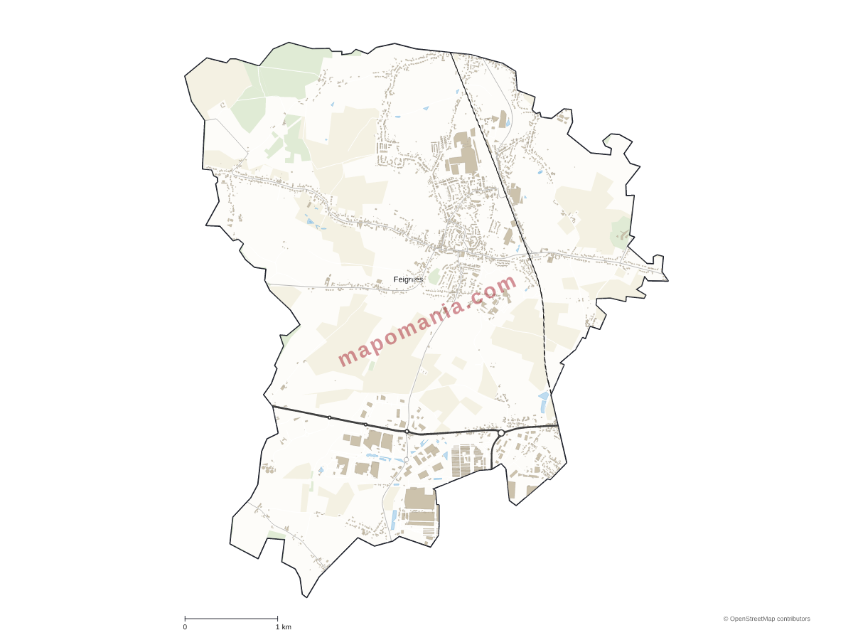Carte de Feignies à personnaliser