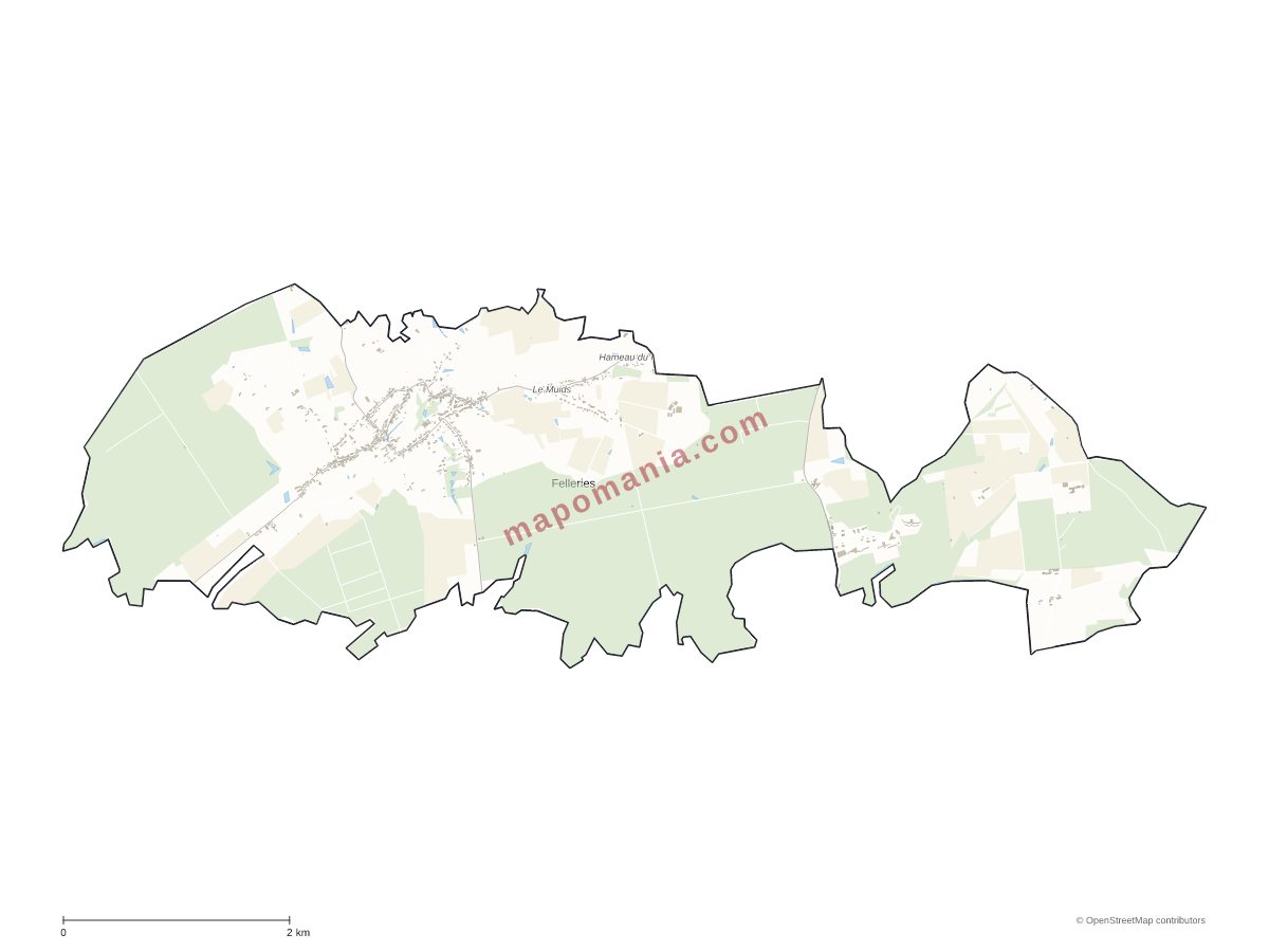 Carte de Felleries à personnaliser
