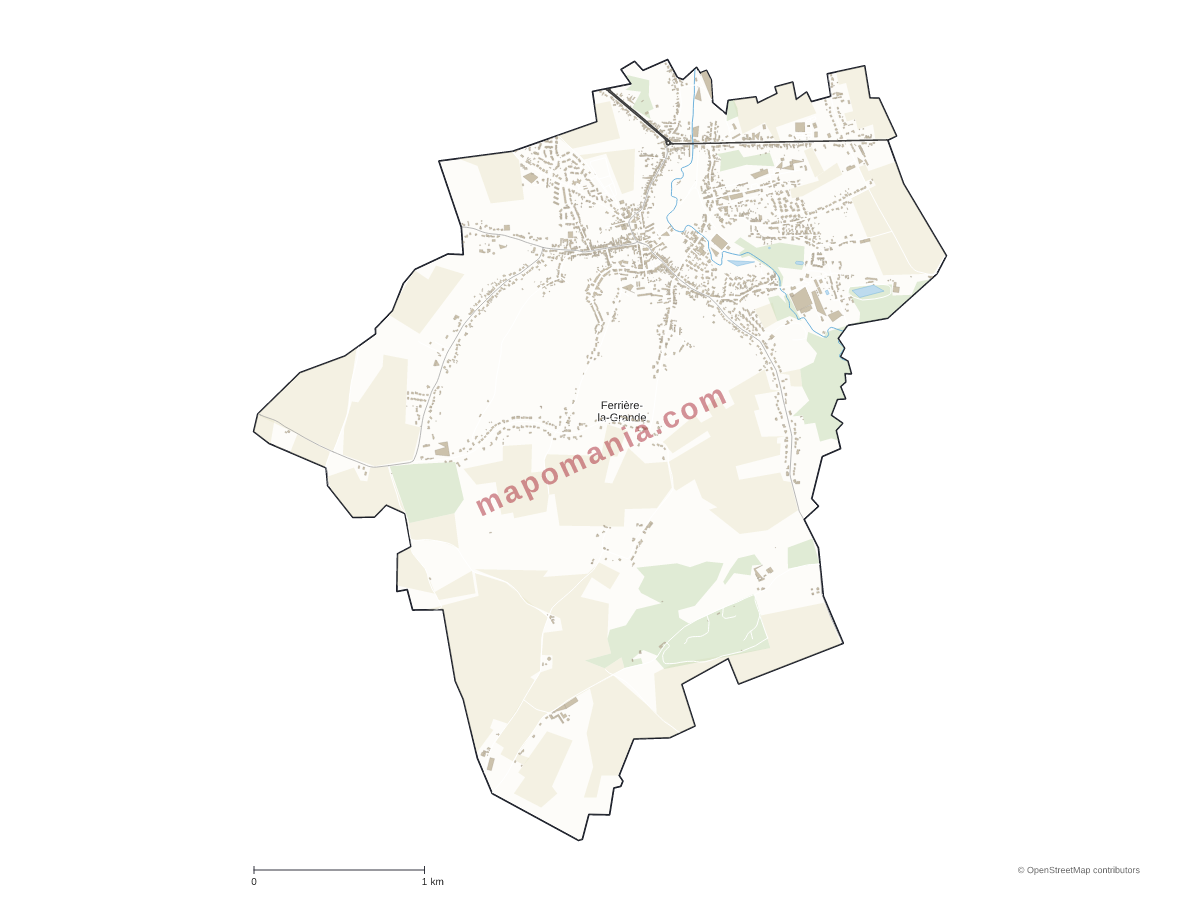 Carte de Ferrière-la-Grande à personnaliser