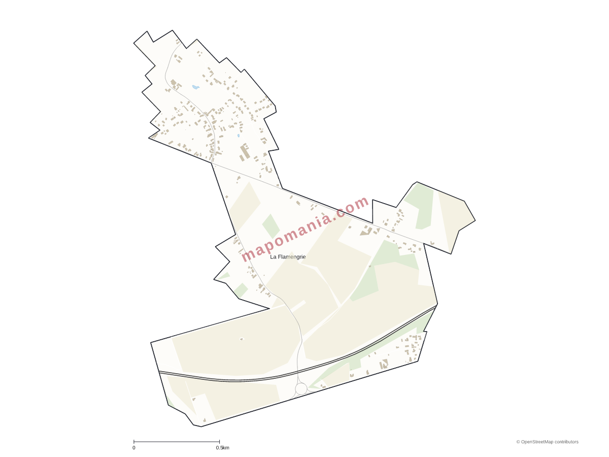 Carte de La Flamengrie à personnaliser