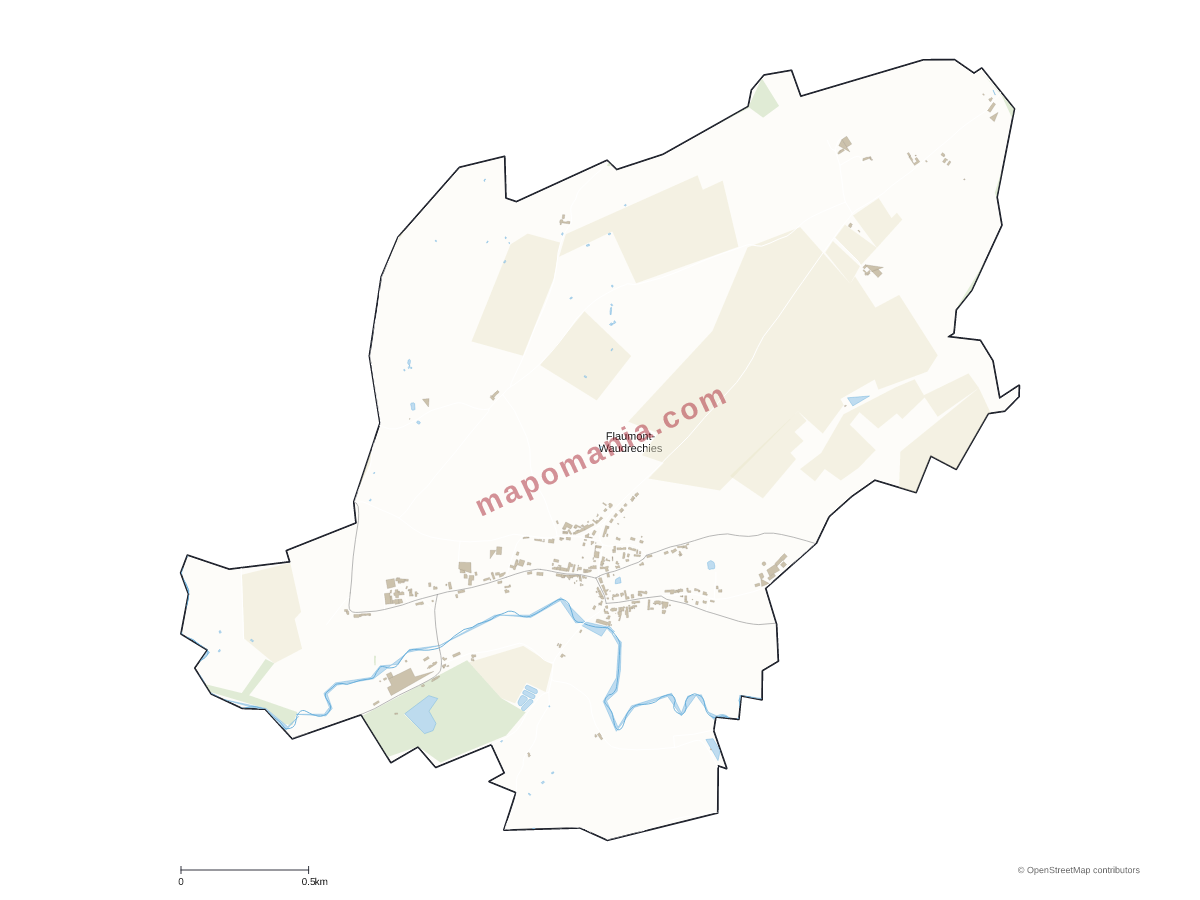 Carte de Flaumont-Waudrechies à personnaliser