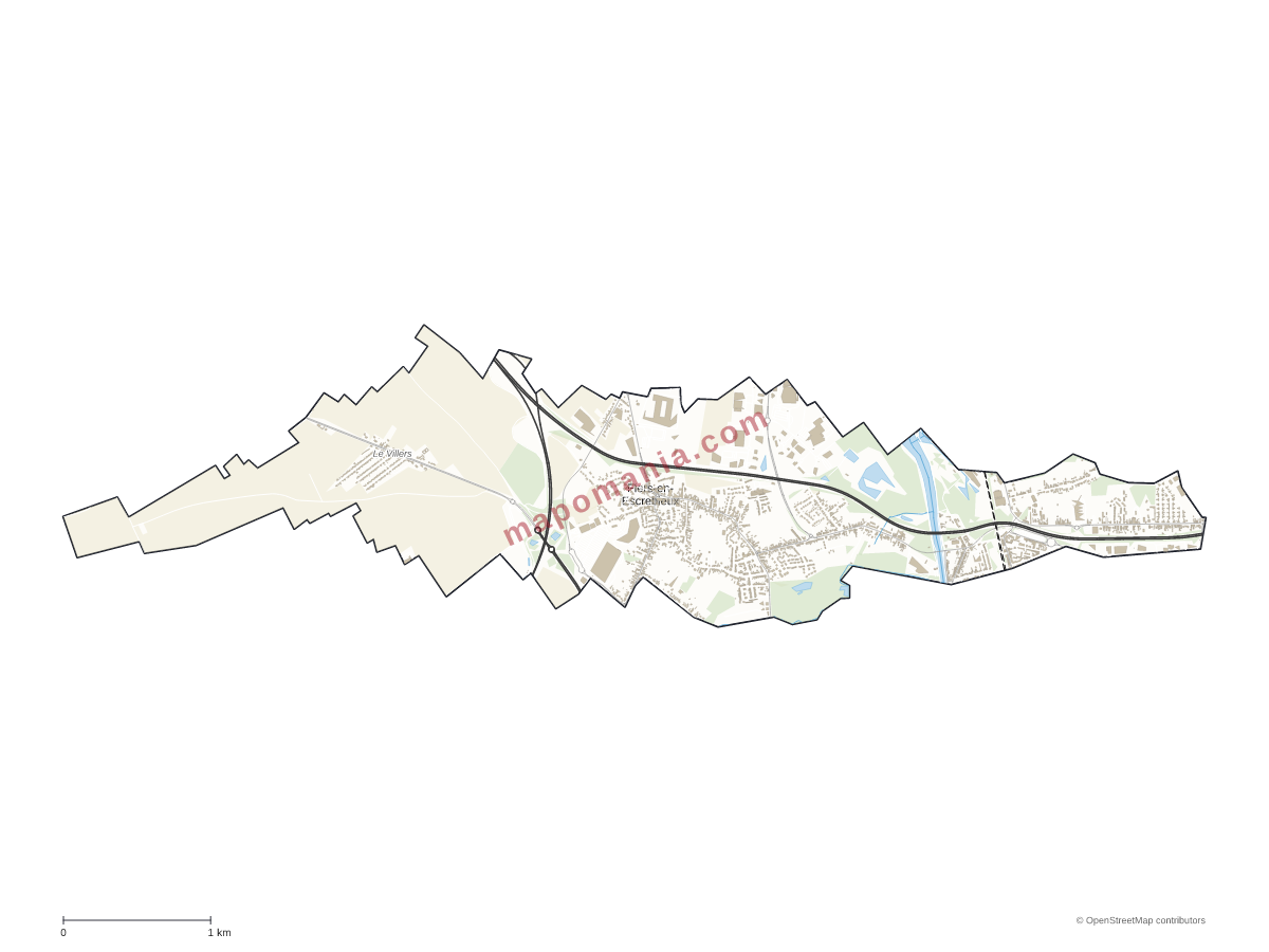 Carte de Flers-en-Escrebieux à personnaliser