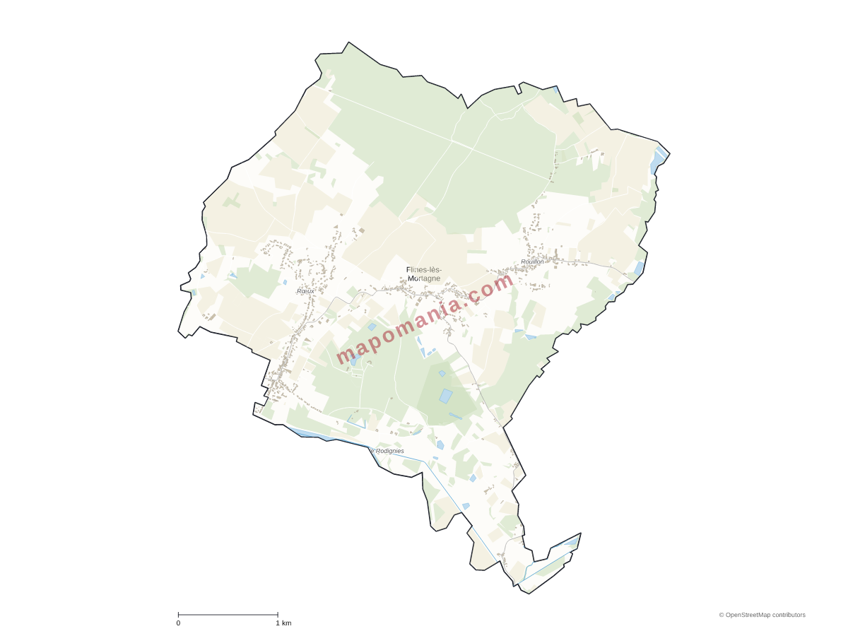 Carte de Flines-lès-Mortagne à personnaliser