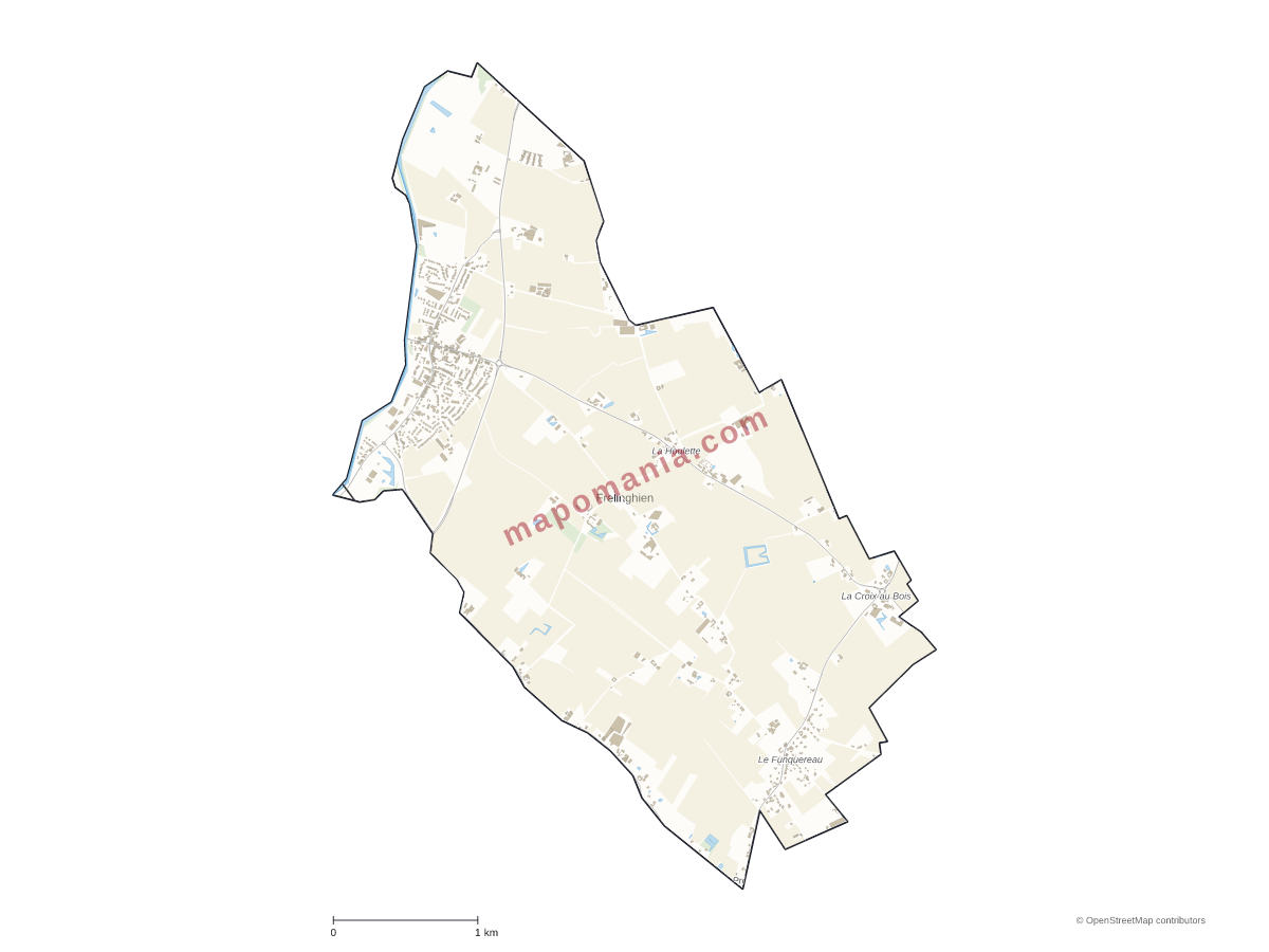 Carte de Frelinghien à personnaliser