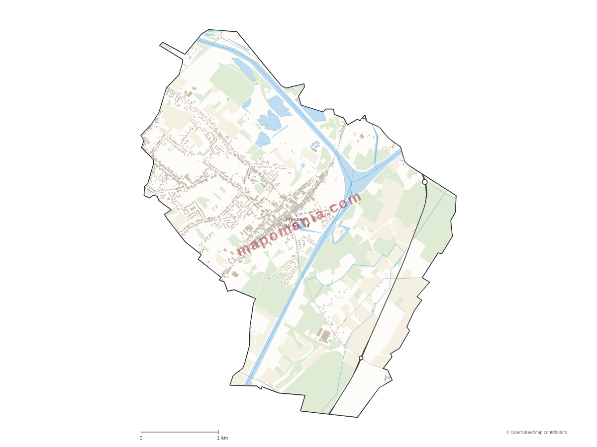 Carte de Fresnes-sur-Escaut à personnaliser