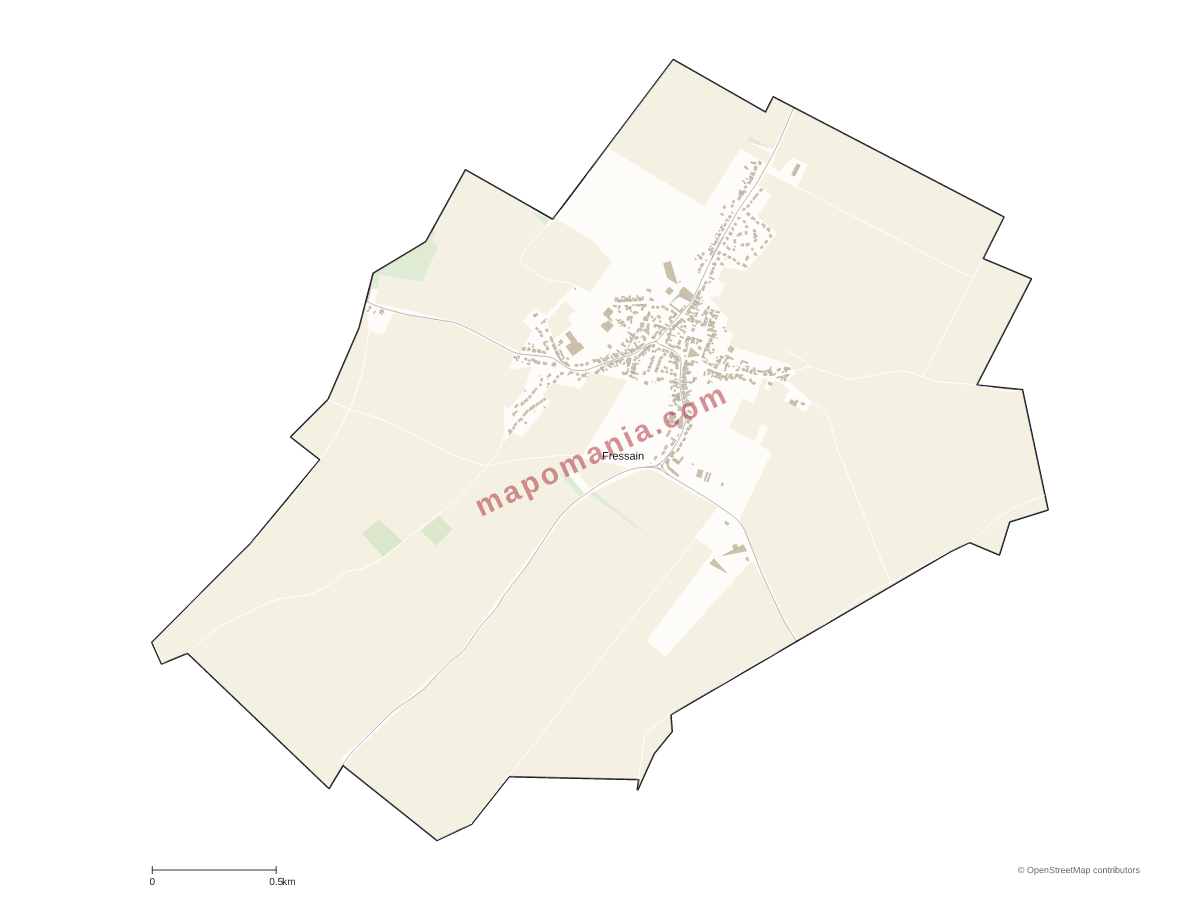 Carte de Fressain à personnaliser