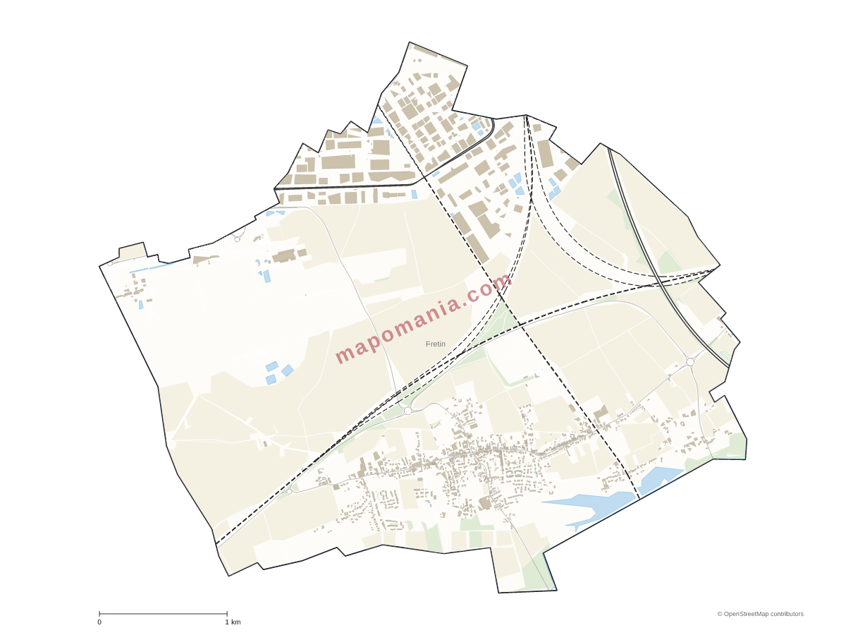 Carte de Fretin à personnaliser