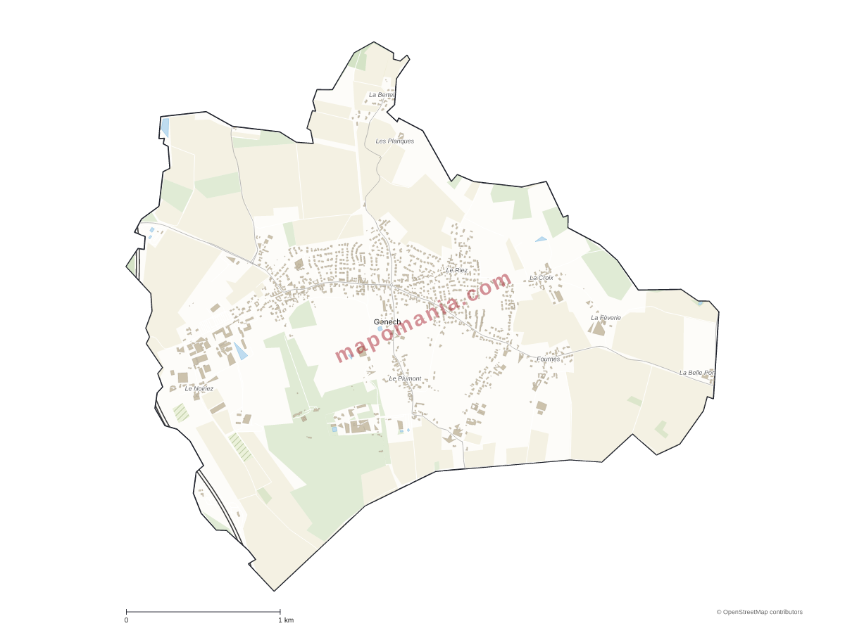 Carte de Genech à personnaliser