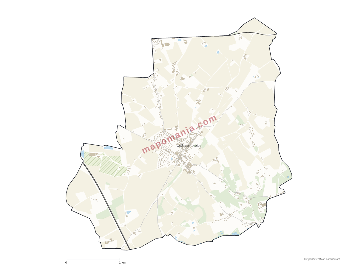 Carte de Godewaersvelde à personnaliser