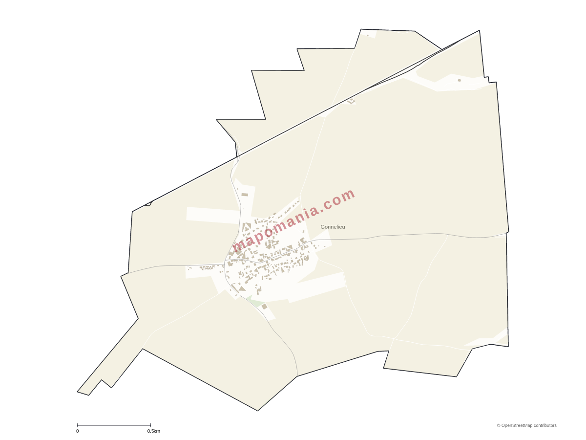 Carte de Gonnelieu à personnaliser