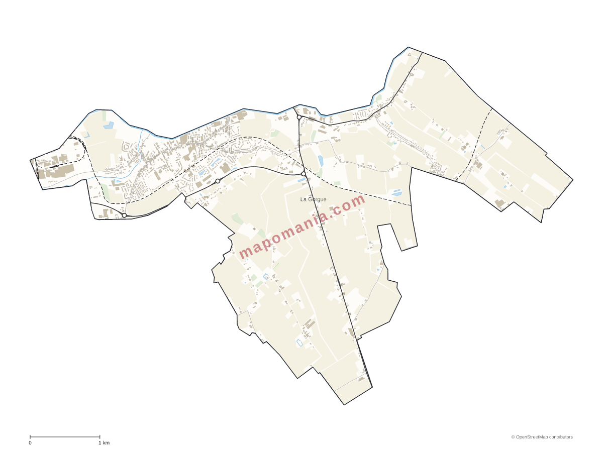 Carte de La Gorgue à personnaliser