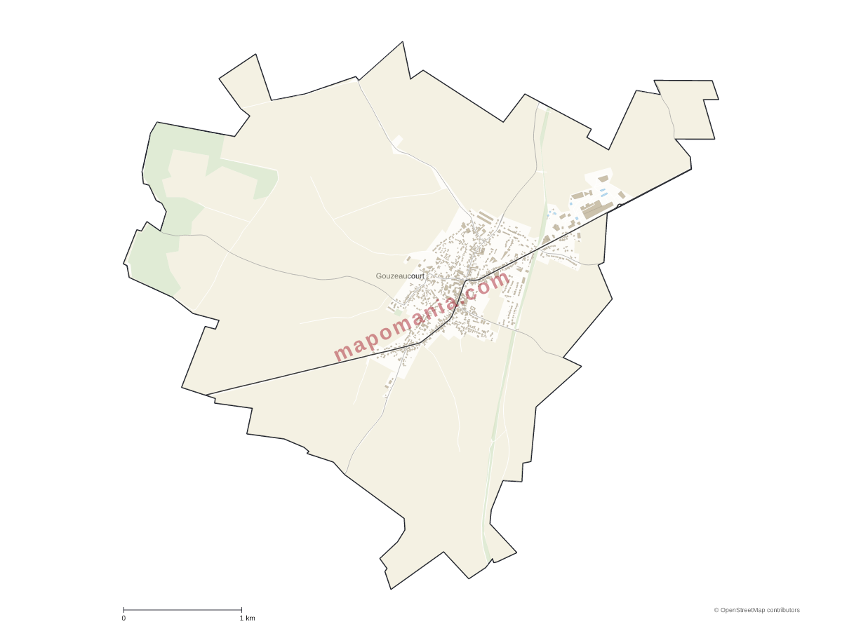 Carte de Gouzeaucourt à personnaliser