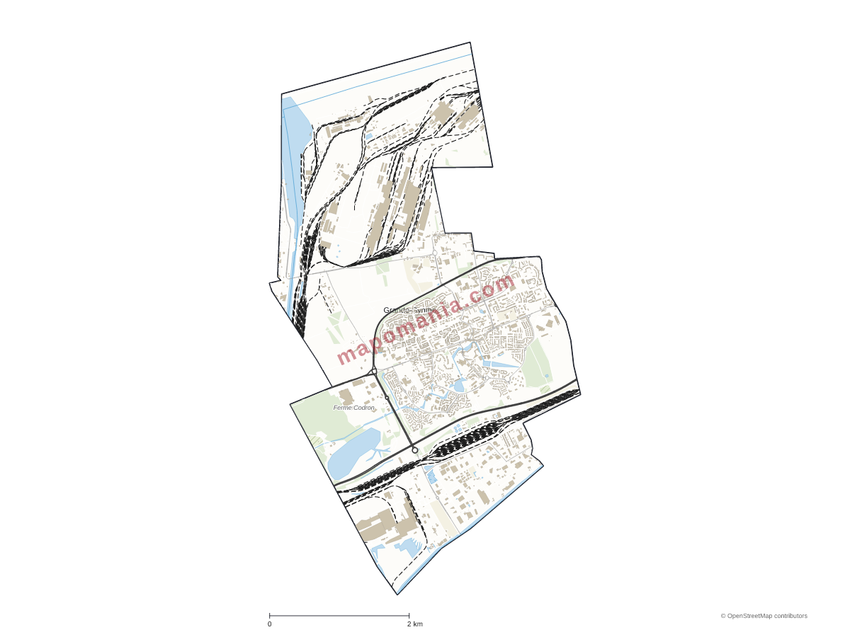 Carte de Grande-Synthe à personnaliser