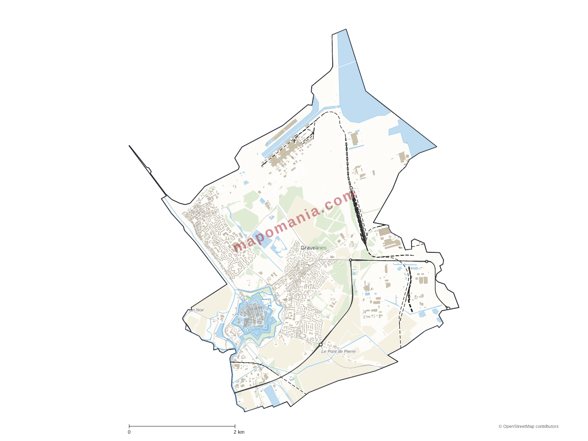 Carte de Gravelines à personnaliser