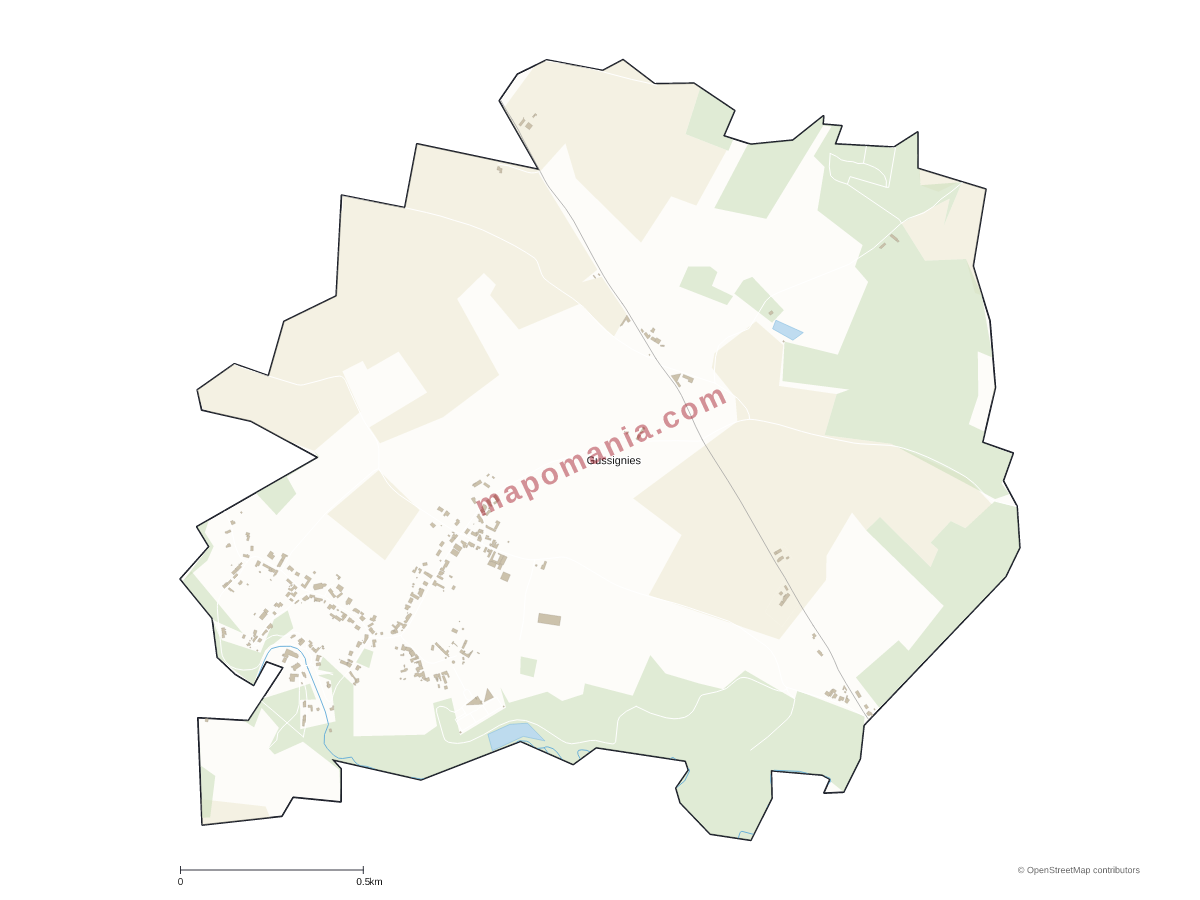 Carte de Gussignies à personnaliser