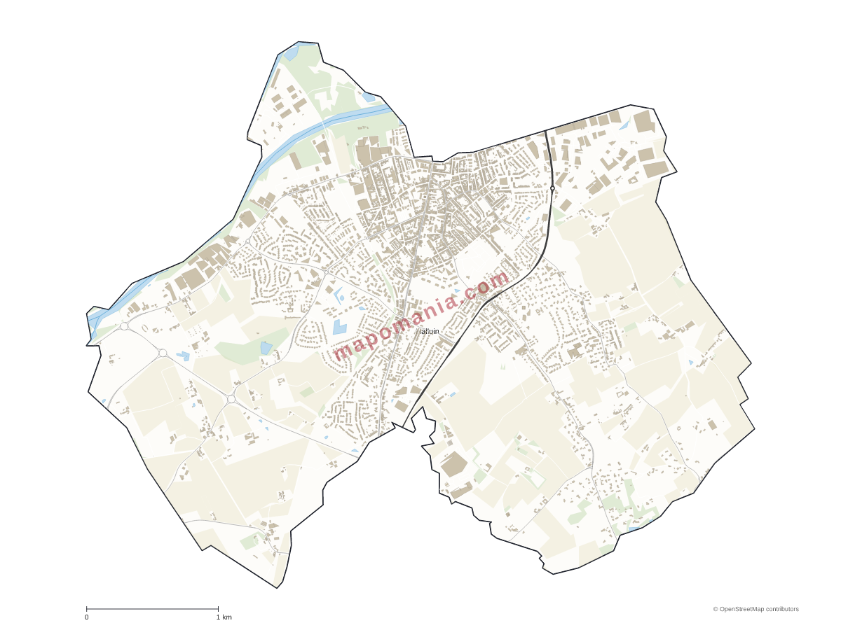 Carte de Halluin à personnaliser