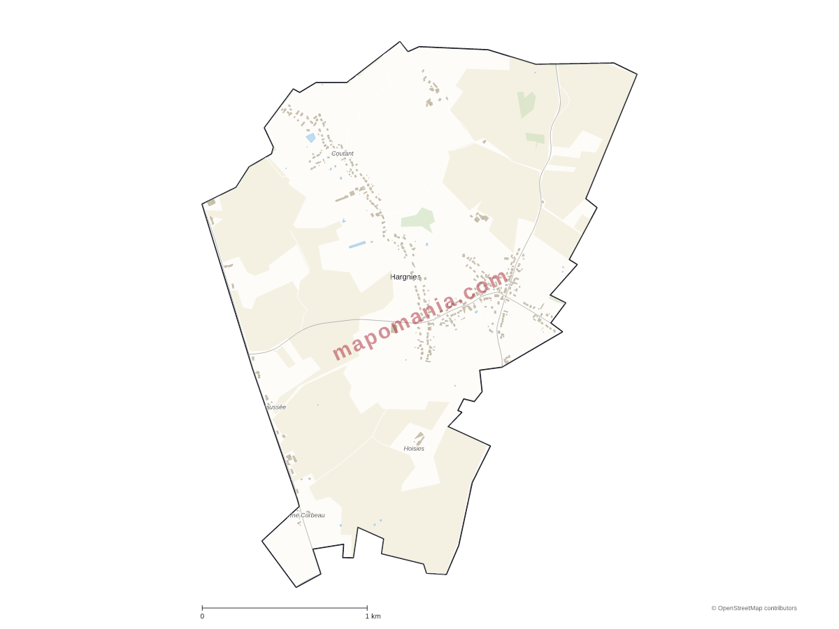 Carte de Hargnies à personnaliser